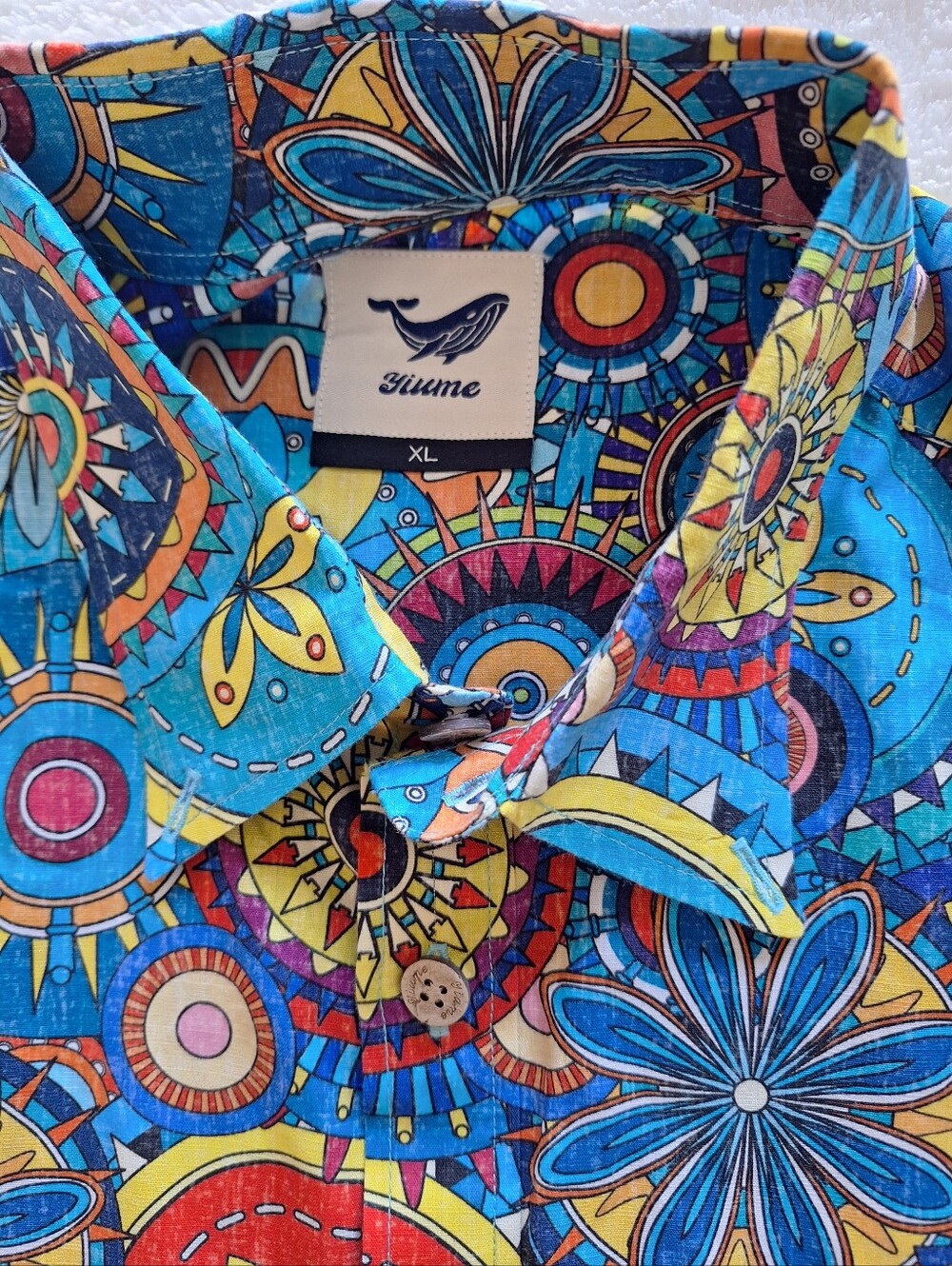 [BUNDLE OF 2] Yiume Men's Hawaiian Shirts XL 100% Cotton Mandala India Palace - Picture 5 of 14